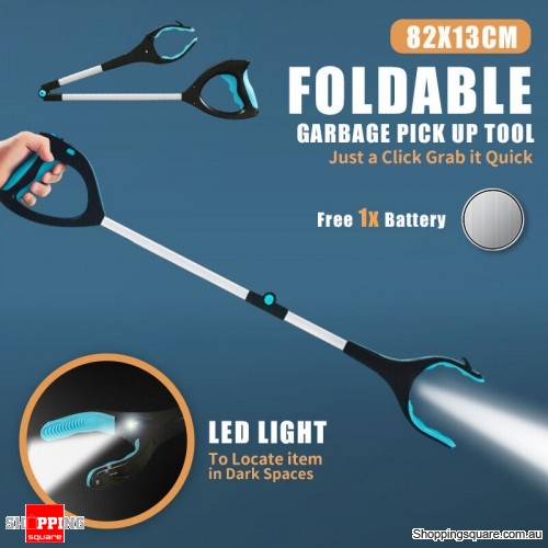 LED Foldable & Extendable Pick Up Grabber Reacher Stick Reaching