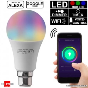 V-TAC Smart light VT-5118 10W LED Bulb WiFi B22 A60 RGB+3IN1 dimmable works with smartphone
