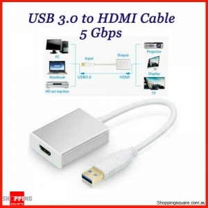 Converter USB 3.0 to HDMI Display Graphic Adapter For Laptop PC HD 1080P - Silver