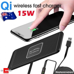 Car QI Wireless Fast Charging Charger Mat Non-Slip Pad Holder For IPhone Samsung