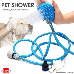 2 in 1 Pet Shower Sprayer Bath Massage Brush Scrubber Handheld Dog Bathing Hose