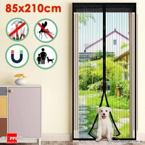 Magnetic Door Mesh Large Fly Screen Magic Mosquito Bug Curtain Hands Free Black