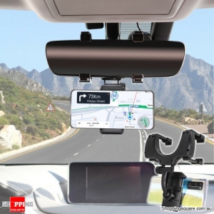 Phone Holder Rear View Mirror Mount 360°Rotation Car Truck Smartphone GPS Cradle