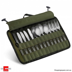 Outdoor Stainless Steel Camping Cutlery Bag - Picnic Cutlery with Package