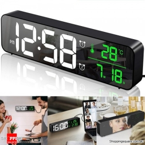 Digital Clock LED Display Desk Table Temperature Music Alarm Time Home Decor
