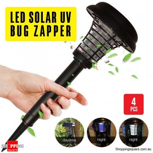 4pcs Solar LED Light Mosquito Insect Zapper Fly Bug Killer Garden Lamp