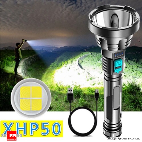 Super LED Flashlight Tactical Torch USB Rechargeable Waterproof Lamp 90000LM