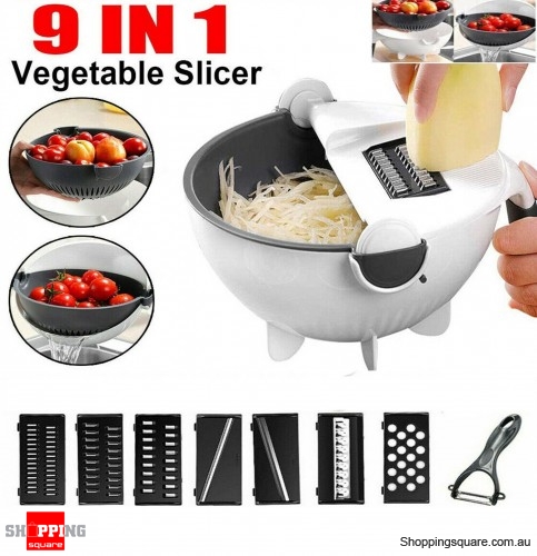 9 IN 1 Kitchen Cutter Assist Slicer Vegetable Potato Onion Carrot Grater Chopper 