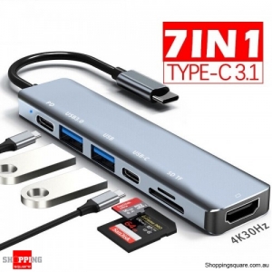 7in1 USB-C Type C HD Output 4K HDMI USB 3.0 HUB Adapter For MacBook Pro iPad Pro