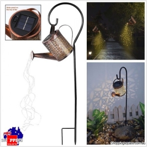 Solar LED Watering Can Fairy String Light Outdoor Garden Decor Waterfall Lamp AU