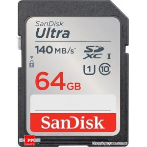 SanDisk Ultra 64GB SDXC UHS-I U1 Class 10 SD Card 140MB/s (SDSDUNB)