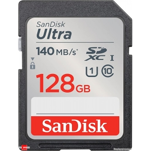 SanDisk Ultra 128GB SDXC UHS-I U1 Class 10 SD Card 140MB/s (SDSDUNB)