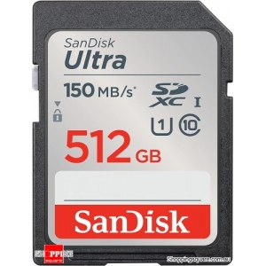 SanDisk Ultra 512GB SDXC UHS-I U1 Class 10 SD Card 150MB/s (SDSDUNC)