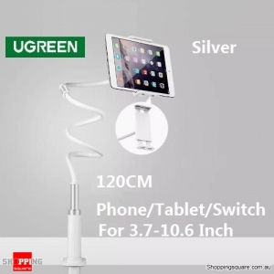 Ugreen 120CM Desk Stand 360 Gooseneck Aluminum Alloy Holder Cradle For Mobil Phone Tablet - Silver