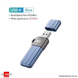 ORICO USB 3.2 USB Flash Drives 256GB Pen Drive Memory Stick Metal U Disk Colorful Pendrive for USB A - Blue