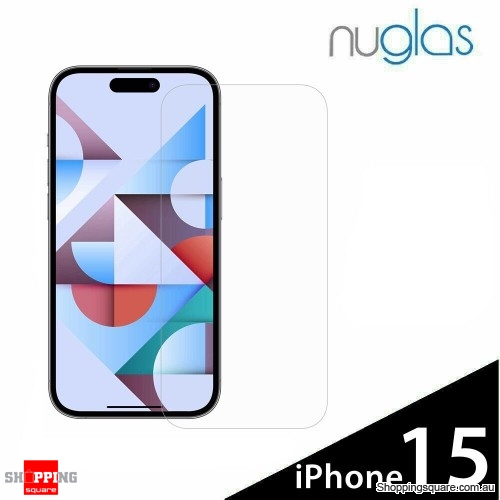2x NUGLAS 2.5D Clear Tempered Glass Screen Protector for iPhone 15 / 15 Pro