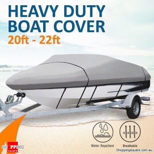 Boat Cover 20FT-22FT Trailerable Weatherproof 190T Jumbo Marine Heavy Duty Grey