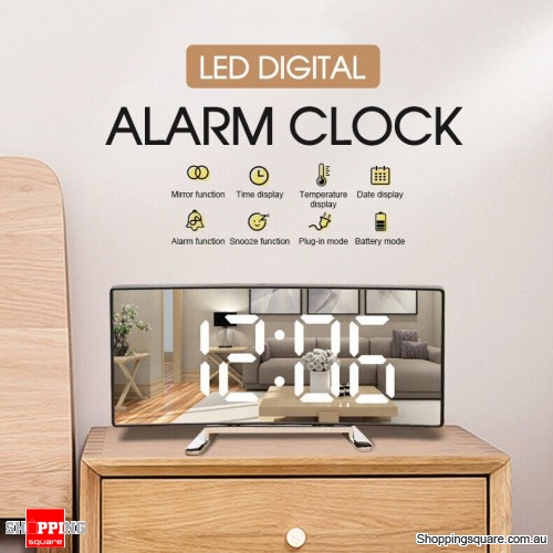Bedside Digital Clock LED Display Desk Table Time Temperature Alarm Modern Decor