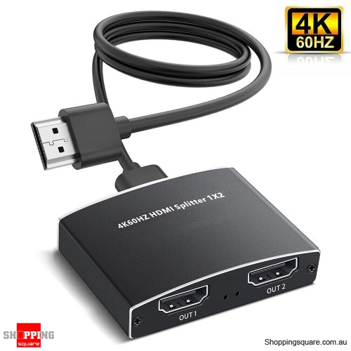 HDMI Splitter 1 in 2 Out 4K@60Hz 1X2 HDMI 2.0 Splitter Box forTV Box PS4 Monitor