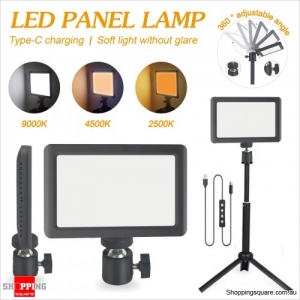 Dimmable Camera LED Video Light Panel Lamp + Bracket Tripod for Photo Lighting