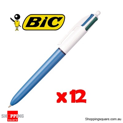 Bic 4 Colour Retractable Ballpoint Pen x 12pc