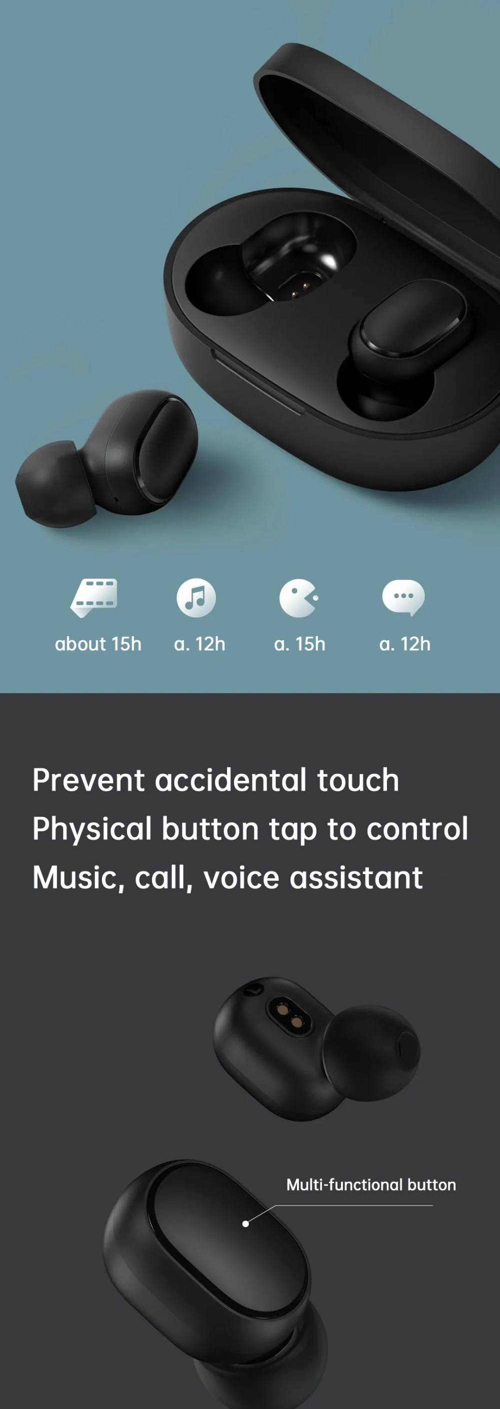 Xiaomi Redmi Airdots 2 TWS Earphone Wireless bluetooth 5.0 Stereo Noise
