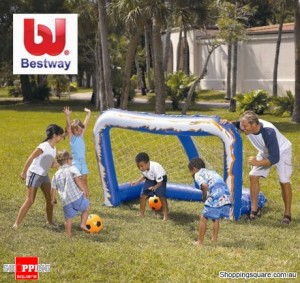 Bestway 2.13M Inflatable Soccer Goal with 2 Balls and Net, Splash and Play