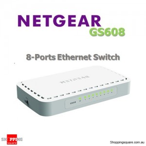 Netgear GS608 8 Port 10/100/1000 Mbps Fast Ethernet Desktop Switch with Auto Uplink 