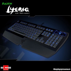 Razer Lycosa Gaming Keyboard, 1000Hz Ultra polling, Gaming cluster, Earphone-out microphone-in jacks, USB 2.0