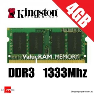 Kingston 4GB DDR3 1333MHz Laptop RAM, PC-10600, So-Dimm