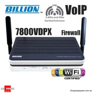 Billion BiPAC 7800VDPX Dual-band Wireless-N ADSL2+ VoIP Firewall Router
