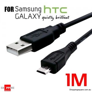 Premium 1m USB to Micro-USB Charging Data Cable Black for Samsung Galaxy OD4.2