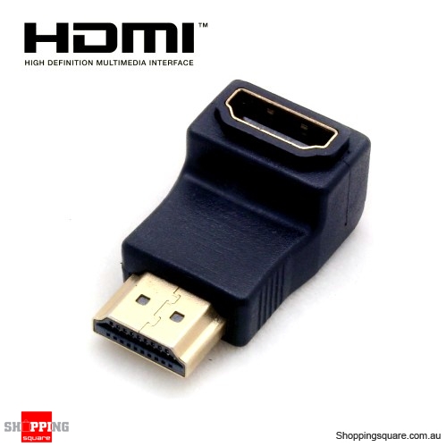 HDMI Male to Female Video 90 Degree Adapter - Black