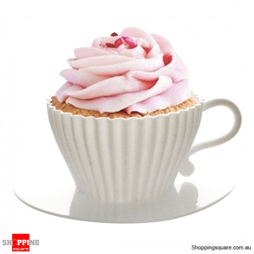 4 Tea Cupcakes Bake & Serve Cupcake Silicone Moulds