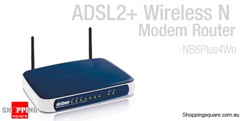 NetComm NB6PLUS4Wn ADSL2+ Wireless N300 4-Port Modem Router 