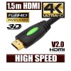 1.5M HDMI Cable v2.0 3D High Speed with Ethernet HEC 4K Ultra HD Digital Gold Plated
