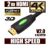2M HDMI Cable v2.0 3D High Speed with Ethernet HEC 4K Ultra HD Digital Gold Plated