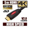 5M HDMI Cable v2.0 3D High Speed with Ethernet HEC 4K/60 8K/30 Digital Gold Plated