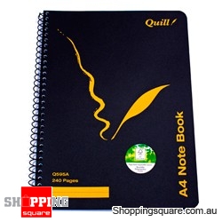 QUILL A4 240 Pages Side Bound Q595A Notebook 