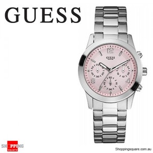 Guess Stainless Steel Silver Quartz with Pink Dial Womens Watch 