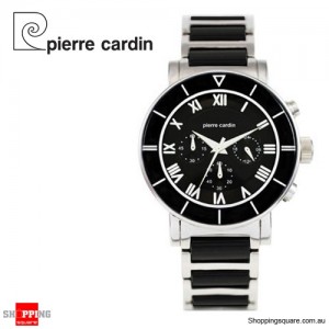 Pierre Cardin Stainless Steel Black Dial Resin Band Unisex Watch 
