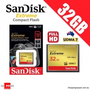 SanDisk Extreme Compact Flash 32GB Memory Card 120MB/s for DSLR Digital Camera FHD