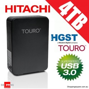 Hitachi 4TB Touro Desk Black USB 3.0 External Hard Drive 