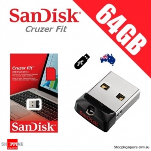 SanDisk Cruzer Fit 64GB USB Flash Drive Memory Thumb PC Laptop Storage