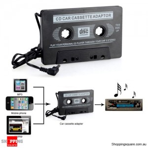 Car Tape Cassette to 3.5mm AUX Audio Adapter for iPhone iPad Samsung Android MP3 MP4 Player Black Colour