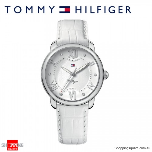 Tommy Hilfiger TH Taylor Silver Analog Womens Watch with White Strap 