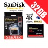 SanDisk Extreme Pro Compact Flash 32GB Memory Card 160MB/s for 4K Full HD DSLR Digital Cam