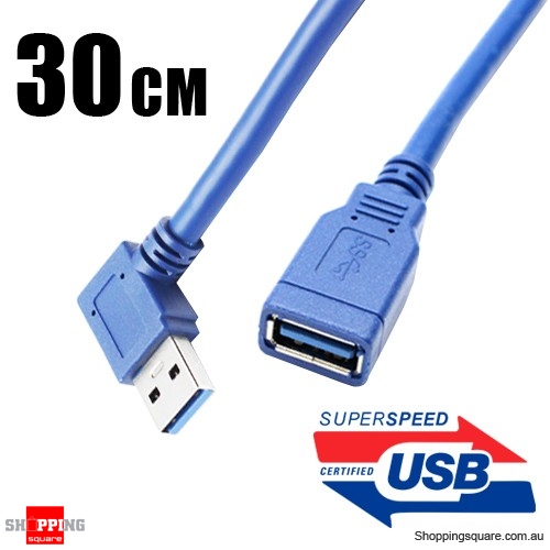 30cm USB 3.0 SuperSpeed Male to Female Extension Cable Blue Colour