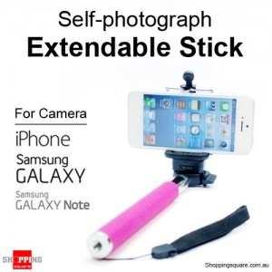 Monopod Extendable Selfie Stick For Camera, Smart Phone - Pink