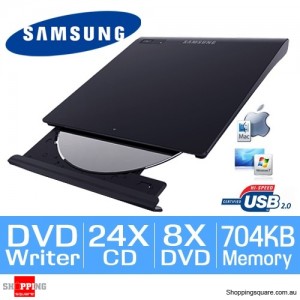  Samsung SE-208GB/RSBD Slim External USB DVD-Writer Portable DVD ROM Drive (Black)